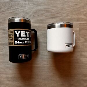 2 YETI Mugs New Black, White